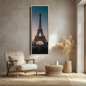 Paris Eiffel Tower Large Framed Canvas Vertical Wall Art - Atelier Printworks