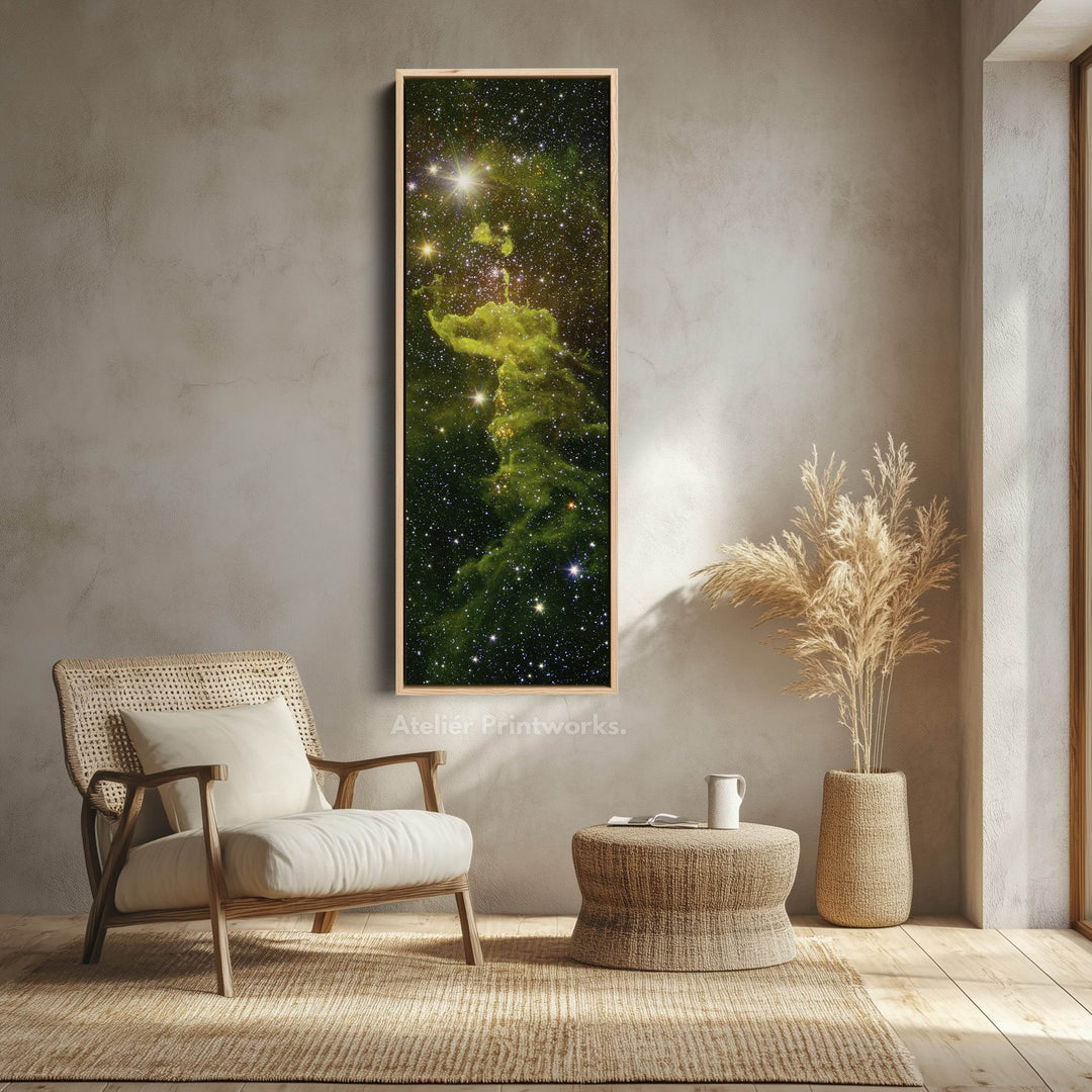 Large Framed Canvas Vertical Wall Art Nebula Hubble - Atelier Printworks