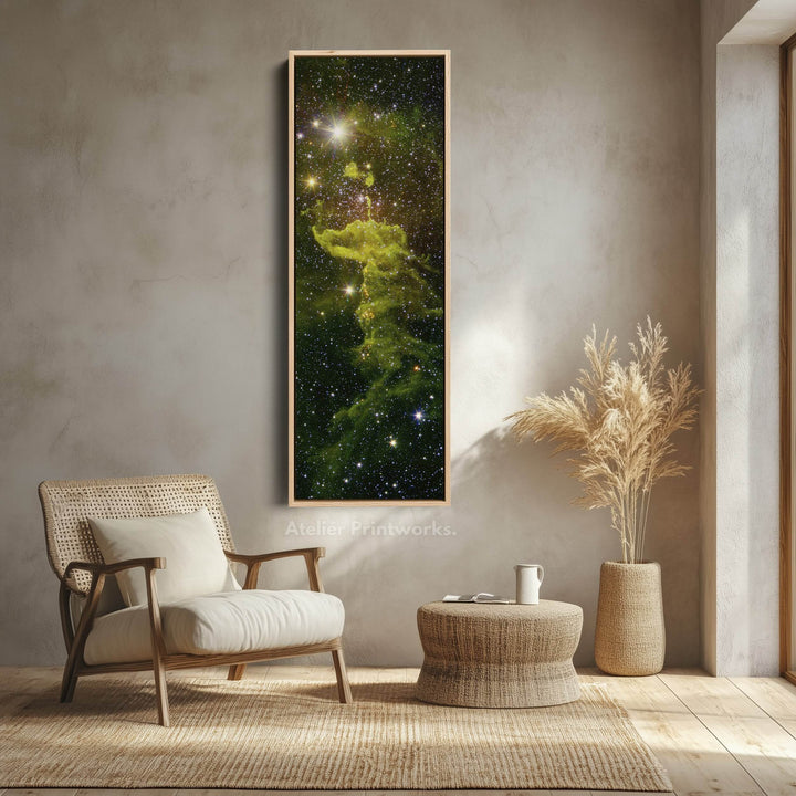 Large Framed Canvas Vertical Wall Art Nebula Hubble - Atelier Printworks