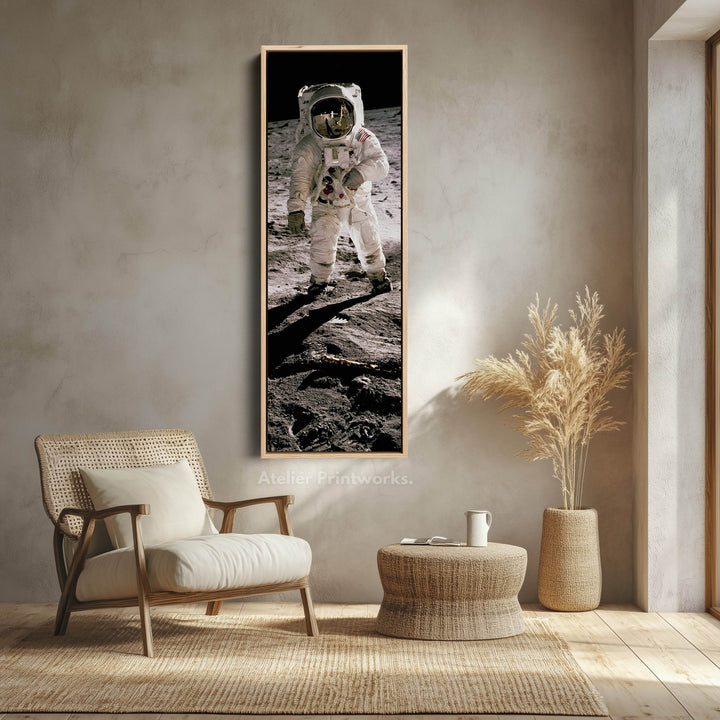 Long Vertical Wall Art Moon Walk Astronaut - Atelier Printworks