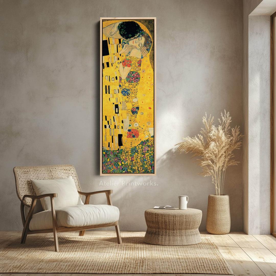 The Kiss Gustav Klimt Famous Art Vertical Long Wall Decor - Atelier Printworks