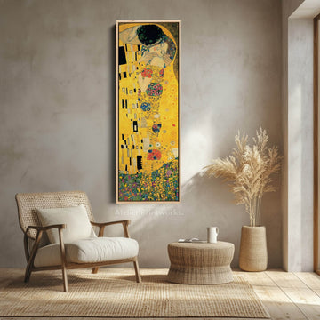 The Kiss Gustav Klimt Famous Art Vertical Long Wall Decor - Atelier Printworks