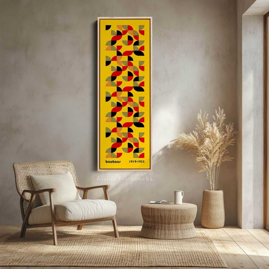 Long Vertical Mid Century Bauhaus Wall Art - Atelier Printworks