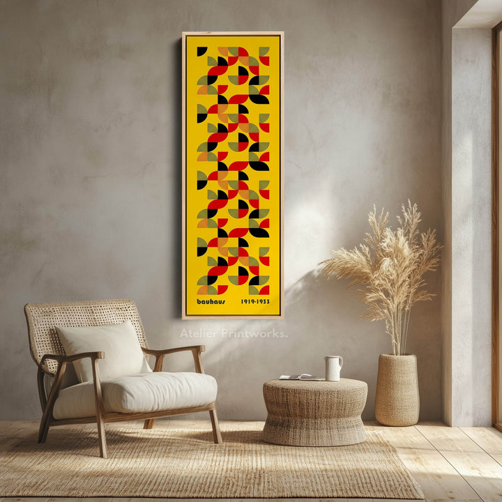 Long Vertical Mid Century Bauhaus Wall Art - Atelier Printworks