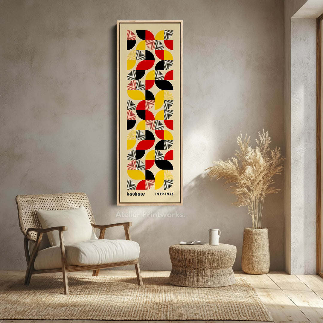 Large Framed Canvas Beige Bauhaus Wall Art - Atelier Printworks