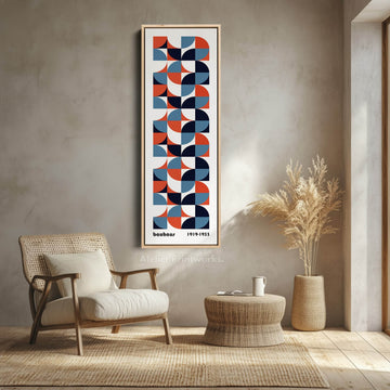 White Large Framed Canvas Beige Bauhaus Wall Art - Atelier Printworks