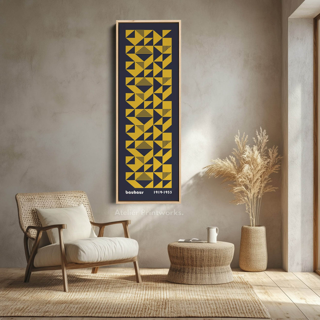 Vertical Dark Blue Decor Bauhaus Mid Century - Atelier Printworks