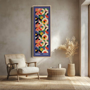 Vertical Slate Blue Decor Bauhaus Mid Century - Atelier Printworks