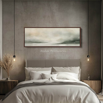 Watercolour Landscape Large Panoramic Canvas Wall Art - Atelier Printworks