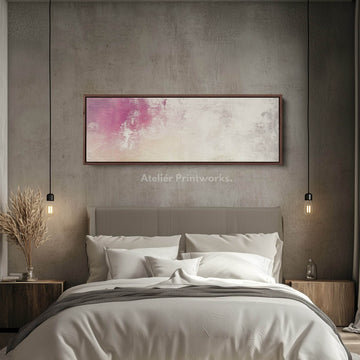 Abstract Pink Pastel Long Horizontal Wall Art Panoramic Wall Art - Atelier Printworks