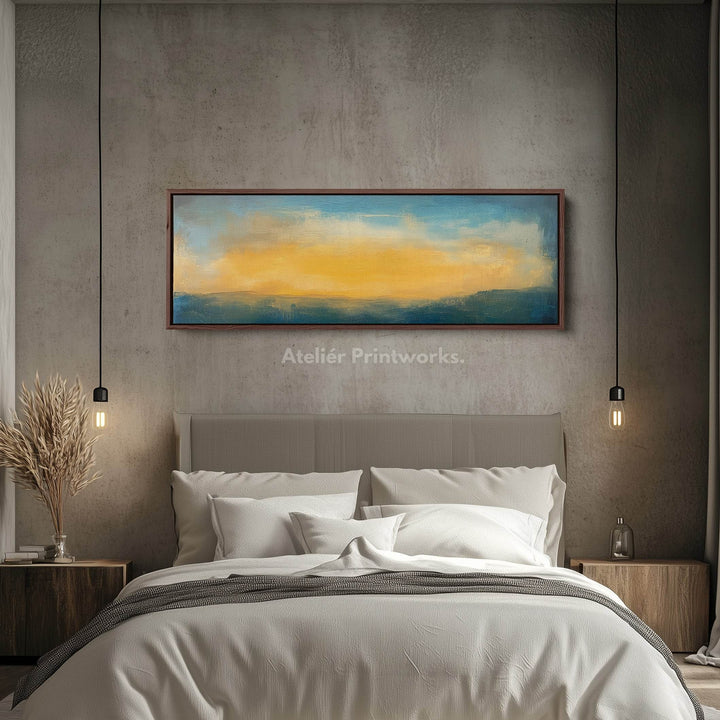 Abstract Sunset Narrow Long Wall Art Canvas - Atelier Printworks
