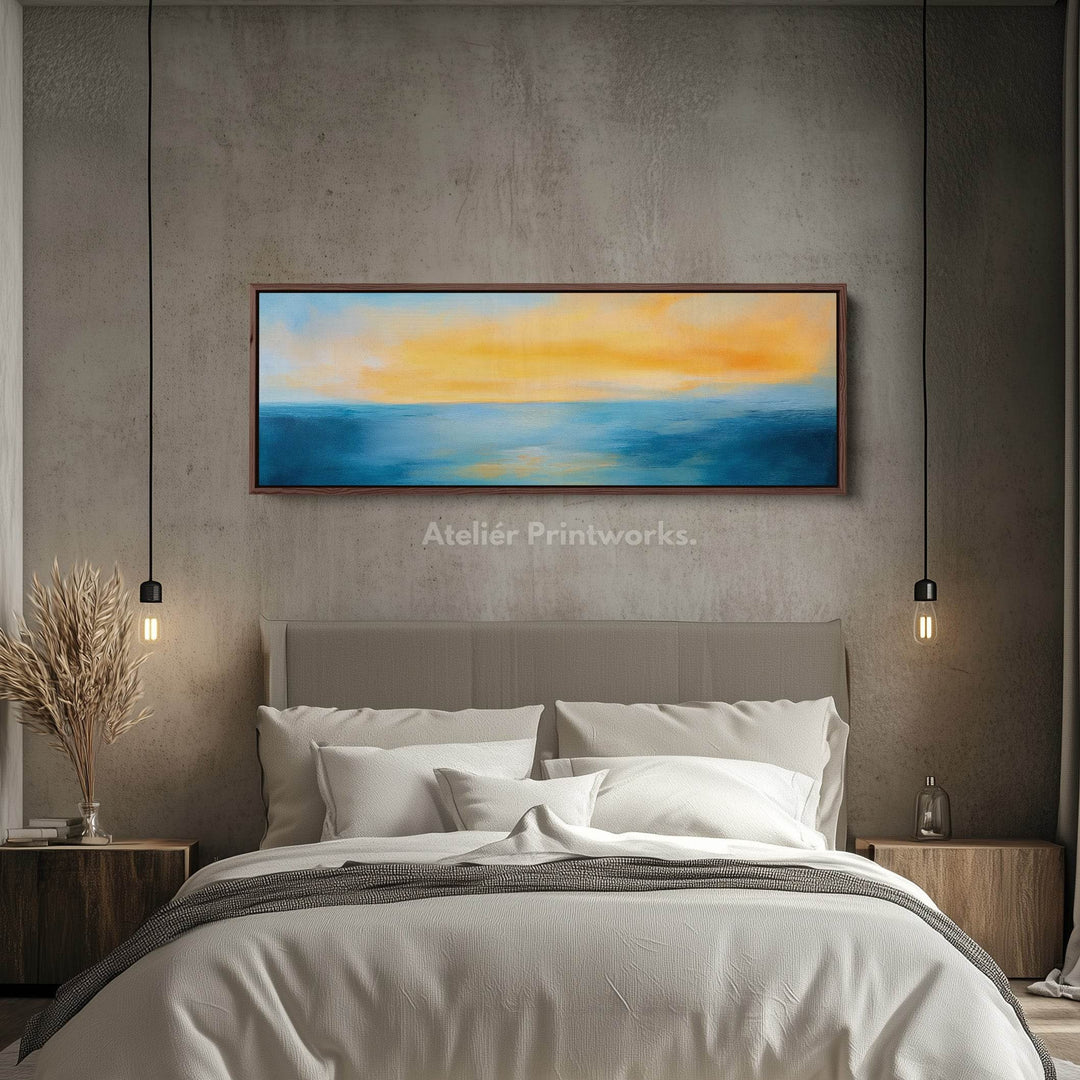 Abstract Sunset Long Narrow Panoramic Wall Art Canvas - Atelier Printworks