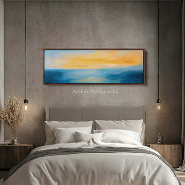 Abstract Sunset Long Narrow Panoramic Wall Art Canvas - Atelier Printworks