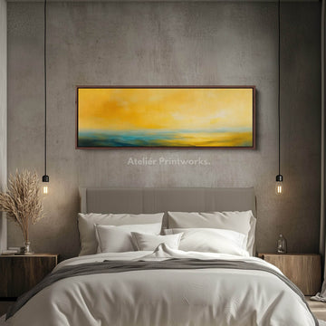 Abstract Yellow Long Narrow Horizontal Wall Art Canvas - Atelier Printworks