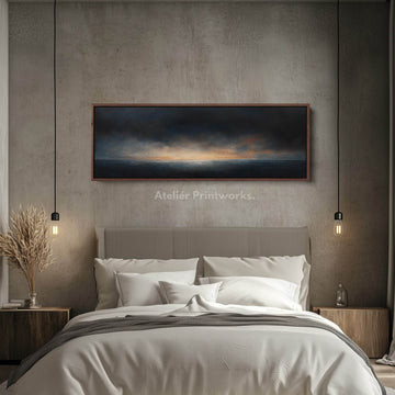 Moody Abstract Sunset Long Horizontal Wall Art - Atelier Printworks