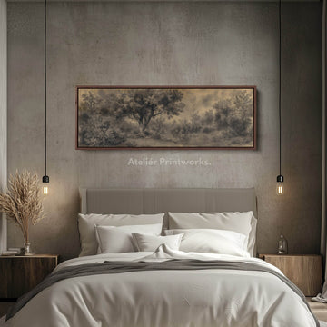 Vintage Forest Long Narrow Horizontal Wall Art - Atelier Printworks