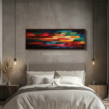 Colorful Geometric Panoramic Large Framed Wall Decor - Atelier Printworks