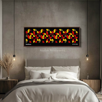 Narrow Above Bed Wall Decor Large Framed Bauhaus Modern - Atelier Printworks