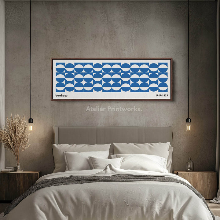 Bauhaus Long Narrow Panoramic Framed Canvas Wall Art - Atelier Printworks