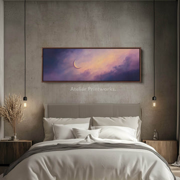 Crescent Moon Horizontal Wall Decor Long Narrow - Atelier Printworks
