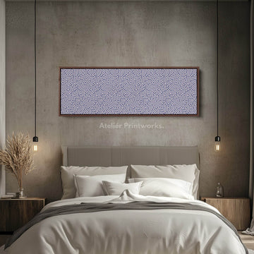 Blue Geometric Organic Pattern Long Wall Art - Atelier Printworks
