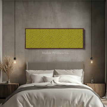 Yellow & Black Geometric Organic Pattern Long Wall Art - Atelier Printworks