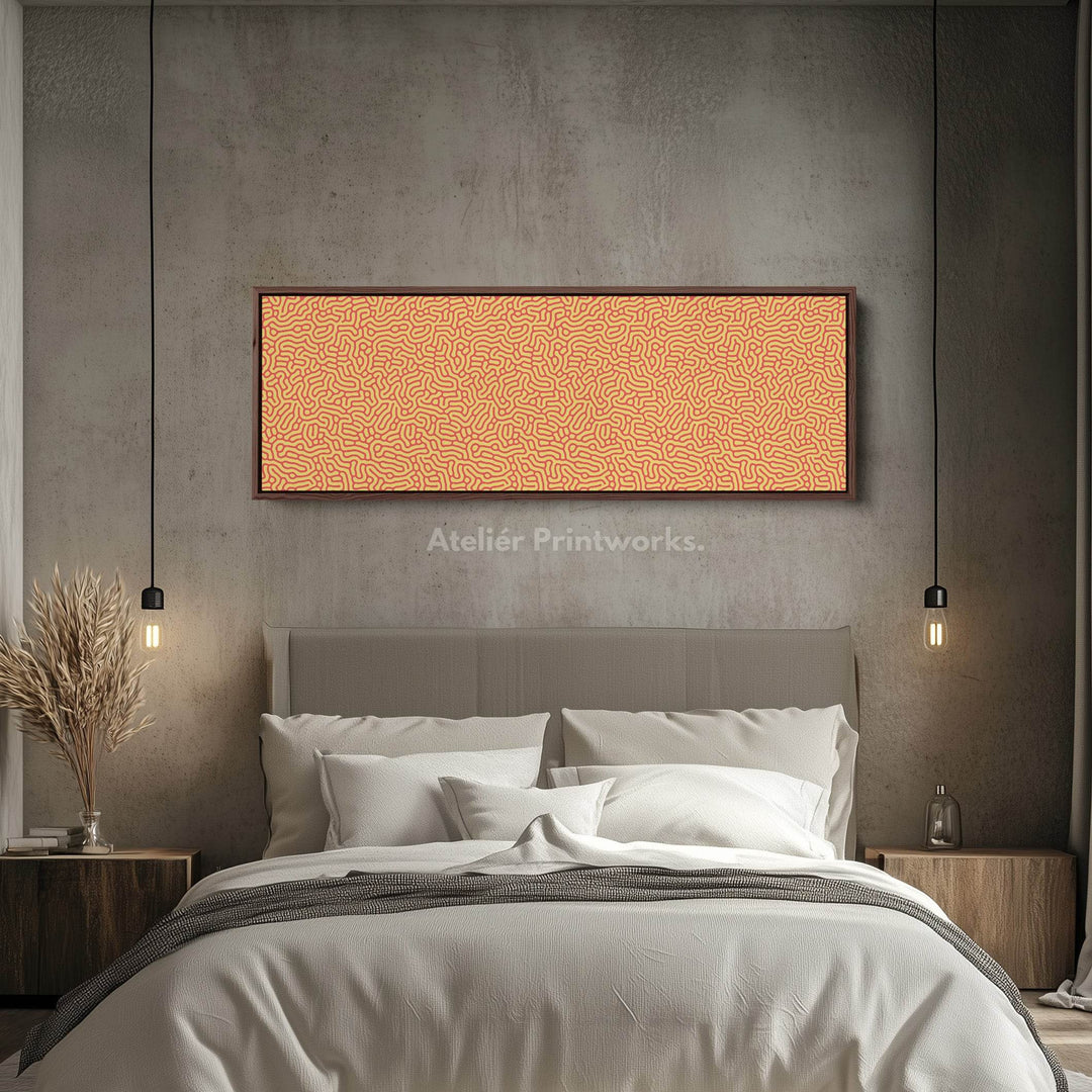 Yellow & Red Geometric Organic Pattern Horizontal Wall Art - Atelier Printworks