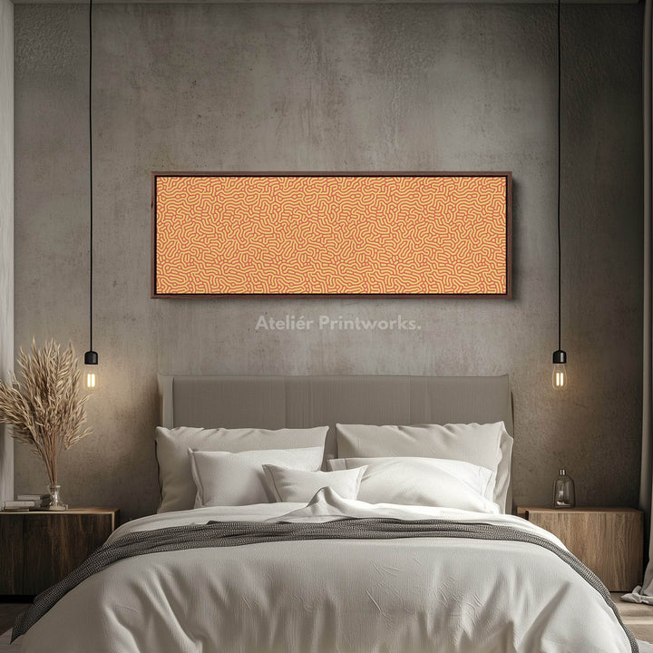 Yellow & Red Geometric Organic Pattern Horizontal Wall Art - Atelier Printworks