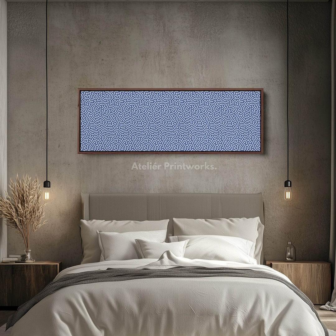 Blue Coral Pattern Panoramic Long Wall Decor - Atelier Printworks