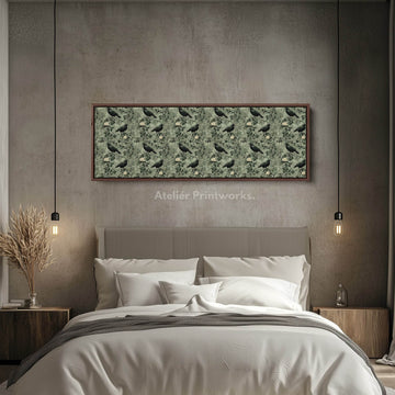 Long Narrow Wall Art Vintage Crow - Atelier Printworks