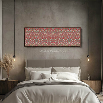 Long Horizontal Wall Decor William Morris Strawberry Thief Red - Atelier Printworks