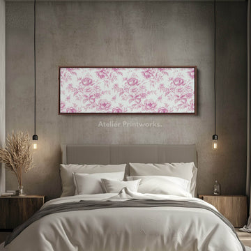 Above Bed Wall Decor Vintage Pink Floral Wall Art - Atelier Printworks