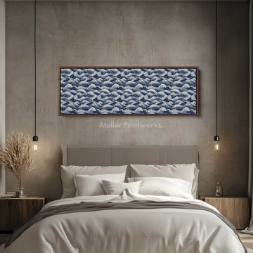 Japandi Style Wave Long Narrow Horizontal Wall Decor - Atelier Printworks