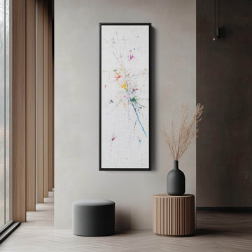 Hall Way Abstract Paint Splash Large Vertical Long Skinny Wall Art - Atelier Printworks