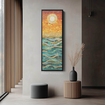 Vertical Hallway Mosaic Sun Wall Art Long & Narrow - Atelier Printworks