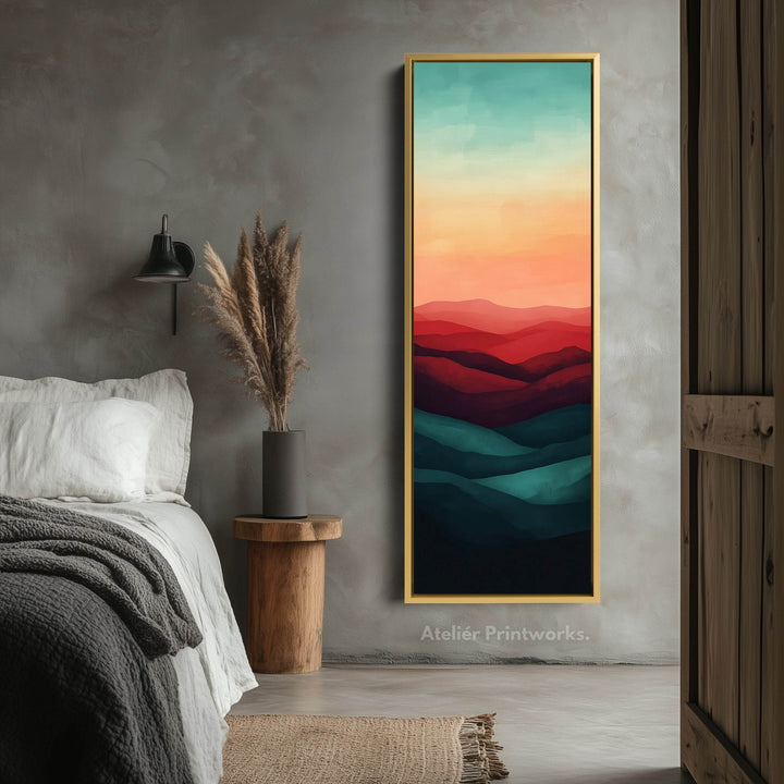 Minimalist Sunset Vertical Long Wall Art - Atelier Printworks