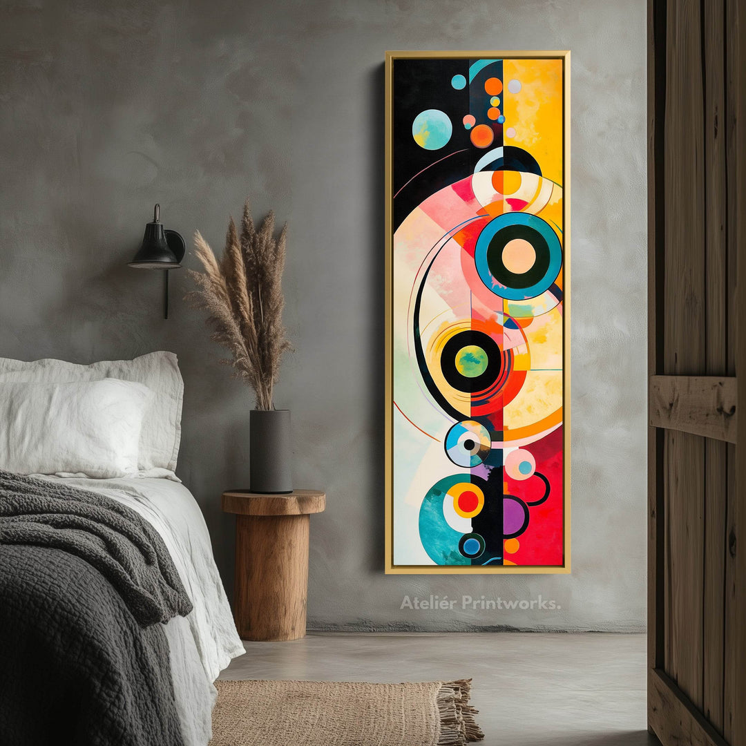 Long Narrow Colourful Abstract Circles Wall Art - Atelier Printworks