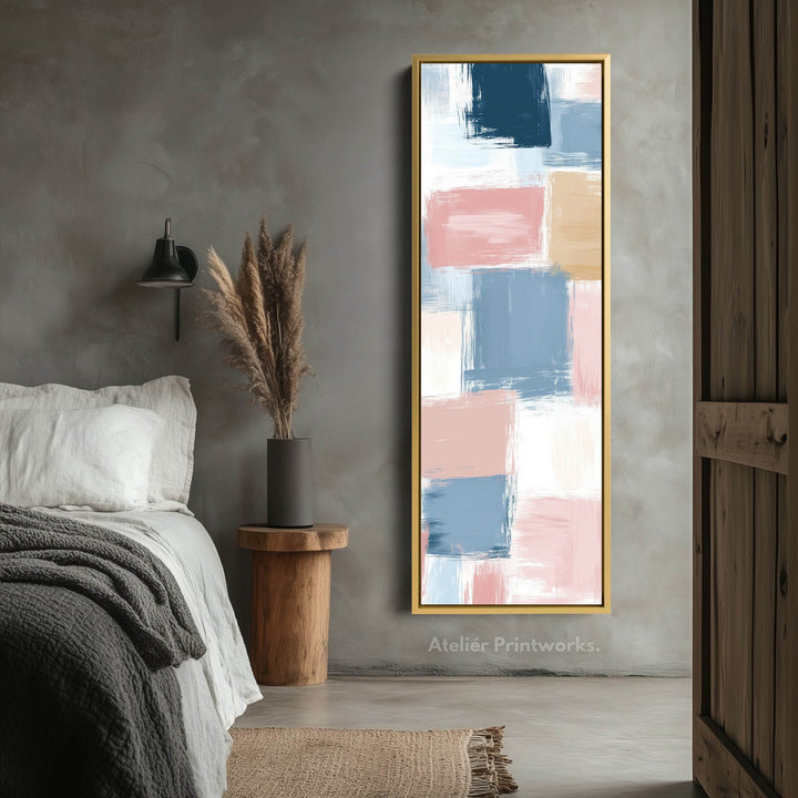 Tall Vertical Pastel Color Block Abstract Long Narrow Wall Art - Atelier Printworks