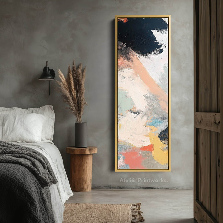 Long Narrow Vertical Colourful Abstract Wall Art Tall slim Wall Decor - Atelier Printworks