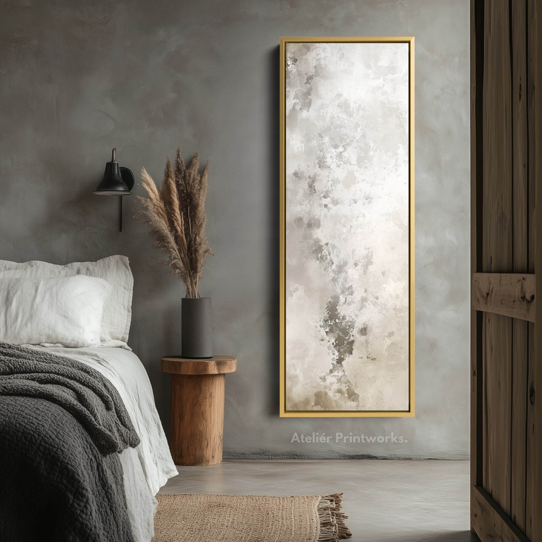 Large Long Narrow Canvas Wall Art - Beige & Grey - Atelier Printworks
