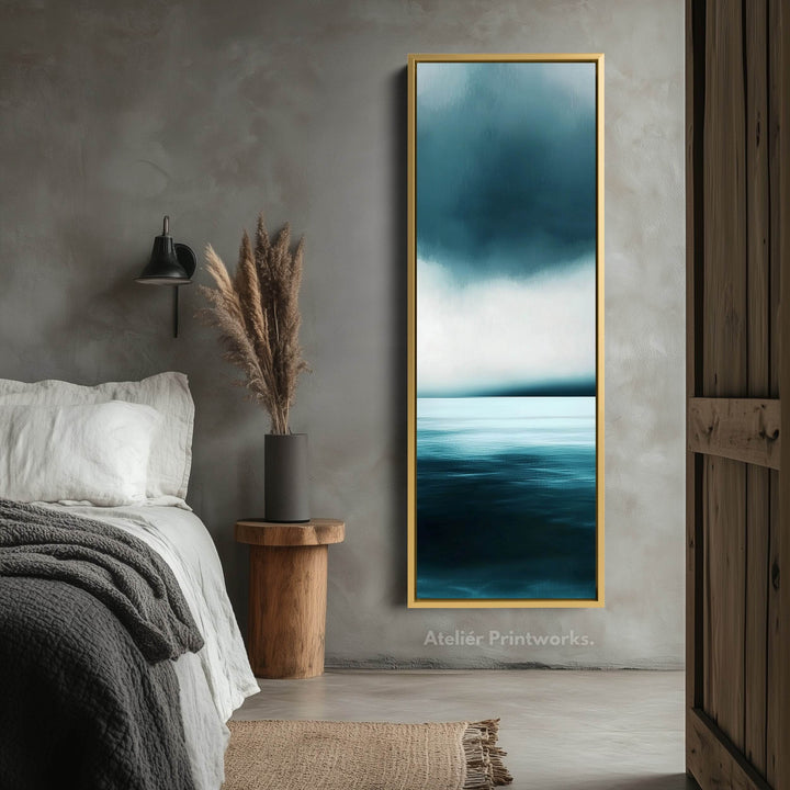 Abstract Ocean Large Vertical Wall Art Canvas - Atelier Printworks