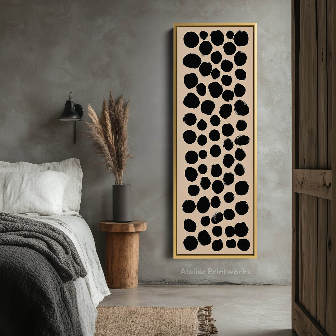 Minimalist Black Dots Large Canvas Wall Art Vertical Wall Decor - Atelier Printworks