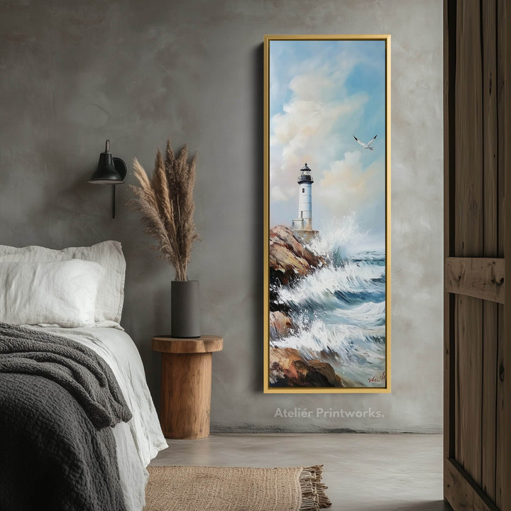 Long Vertical Wall Art - Lighthouse Big Large Picture Decor - Atelier Printworks