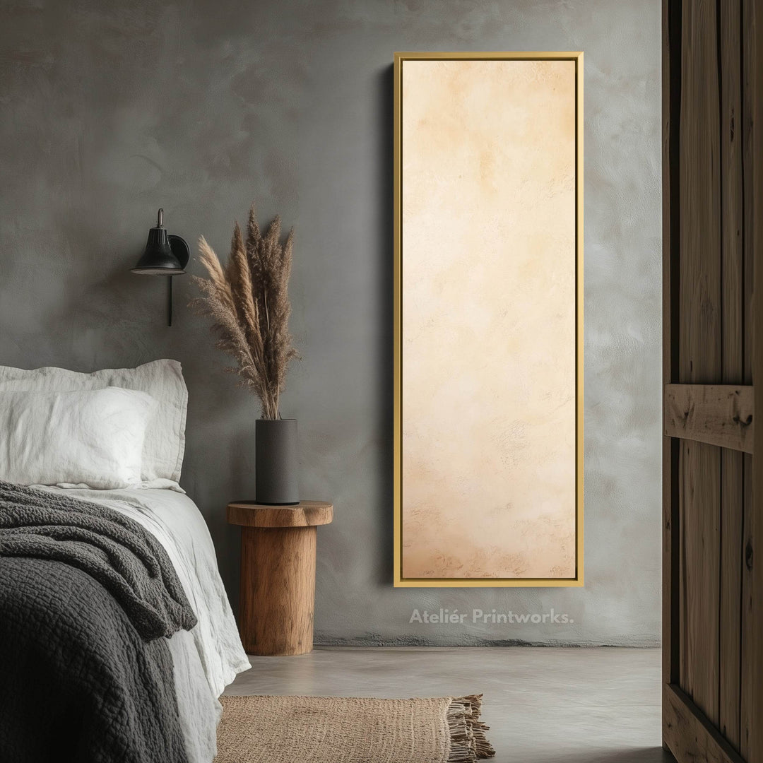 Vertical Wall Art Abstract Beige - Tall Long Narrow Vertical Wall Decor - Atelier Printworks