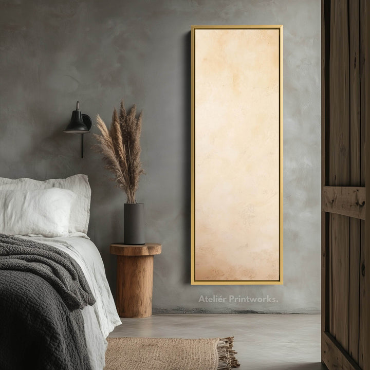 Vertical Wall Art Abstract Beige - Tall Long Narrow Vertical Wall Decor - Atelier Printworks