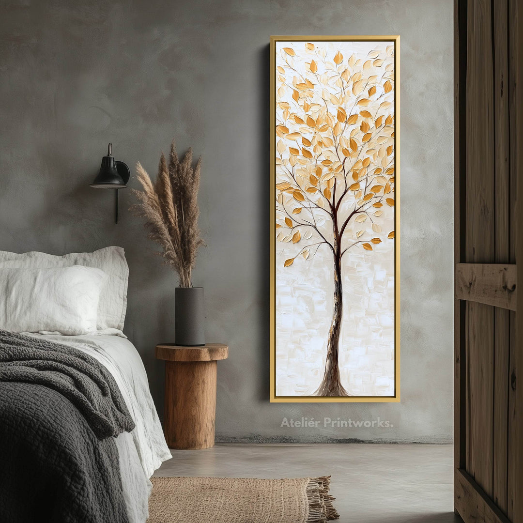 Abstract Tree Living Room Decor Vertical Wall Art - Tall Long Narrow Vertical - Atelier Printworks