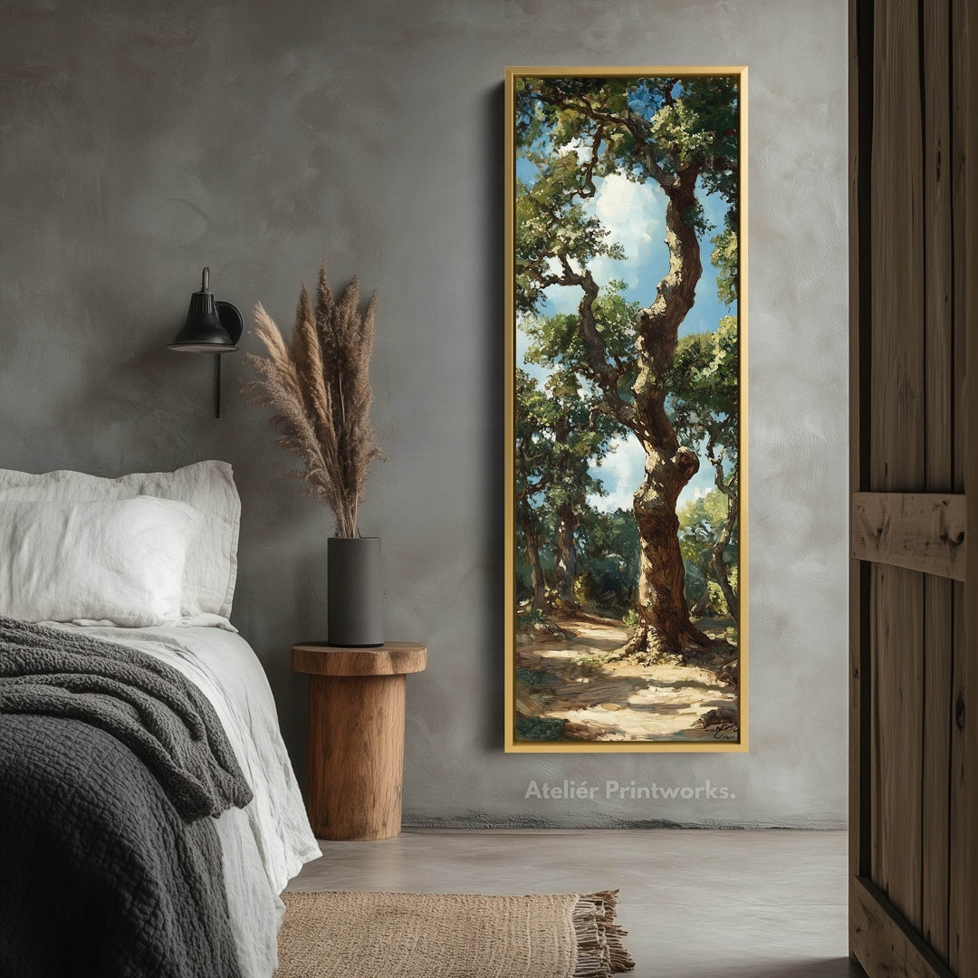 Ancient Oak Framed Canvas Wall Art For Living Room - Atelier Printworks