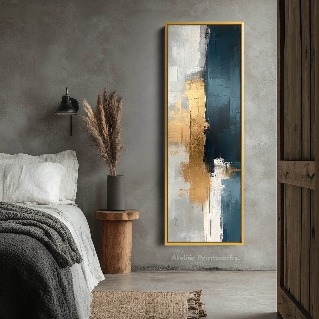 Tall Skinny Gold Abstract Wall Decor - Atelier Printworks