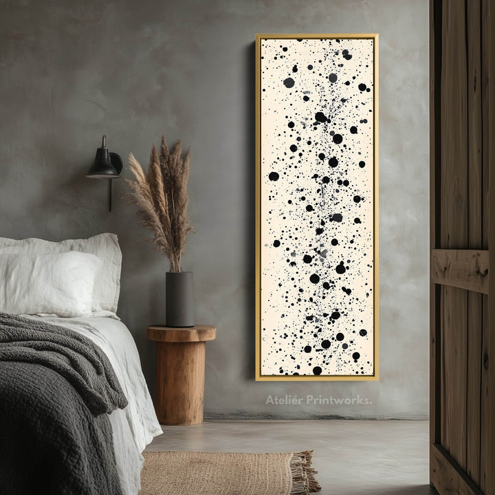 Abstract Dots Tall Vertical Large Framed Canvas - Atelier Printworks