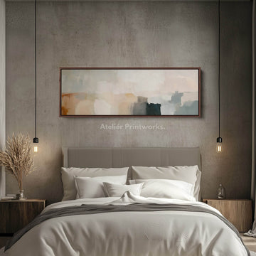 Minimalist Beige Abstract Horizontal Wide Wall Art - Atelier Printworks